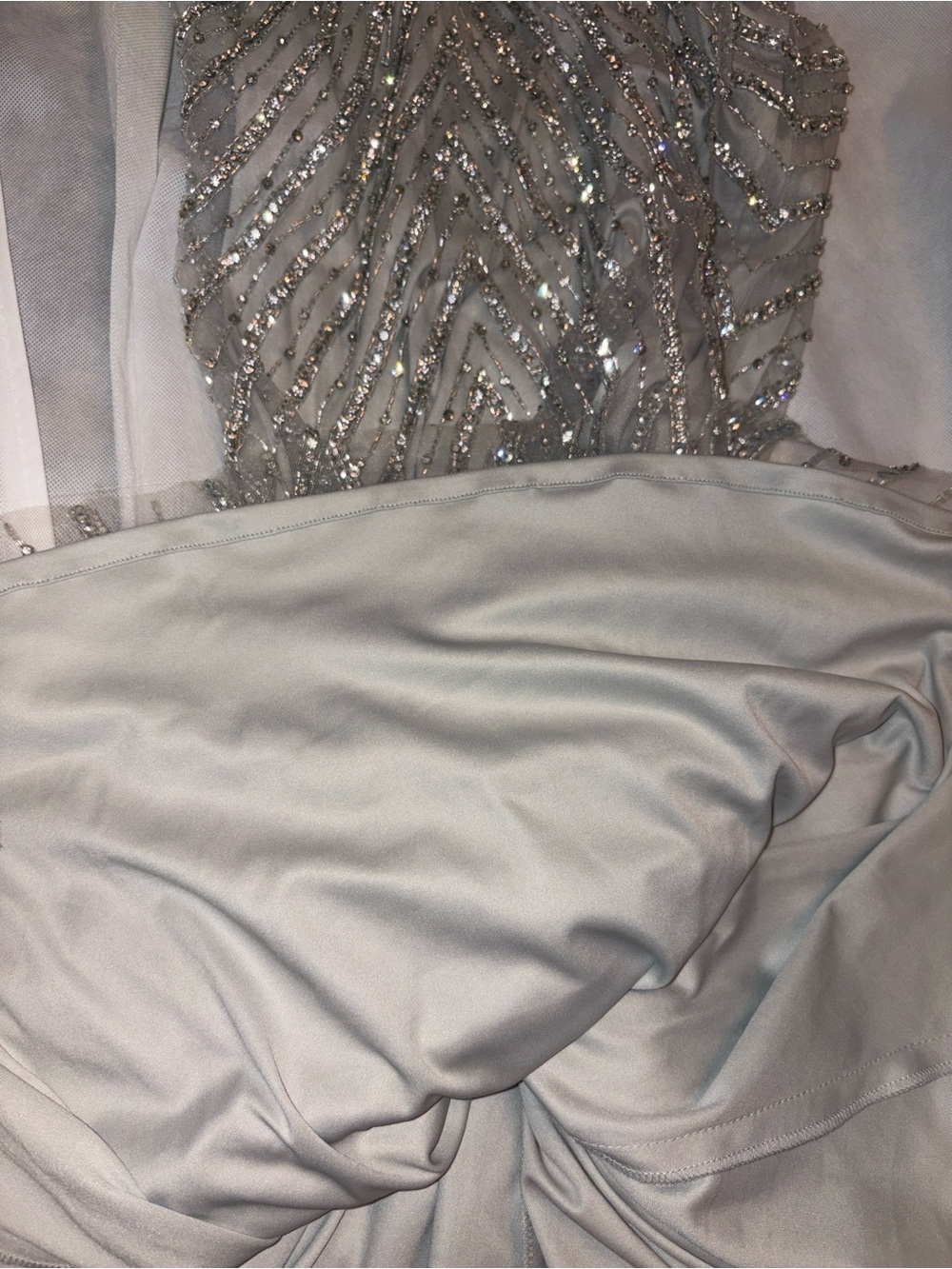 Chic and Holland. Sparkling Silver Beaded Spaghetti Strap Dress - Picture 9 of 13